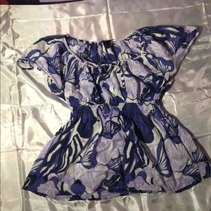 Blue and silver H&M blouse